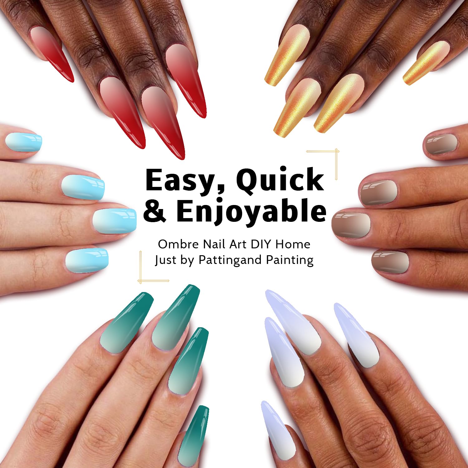 Sponge Pat Gel Polish Palette, 60 Colors Ombre Gel Nail Polish Kit, Gradient Blush Blooming Painting Pigment Patting French Manicure Tools Nails Art DIY Home (60 Colors Set)