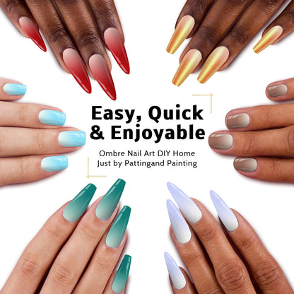 Sponge Pat Gel Polish Palette, 60 Colors Ombre Gel Nail Polish Kit, Gradient Blush Blooming Painting Pigment Patting French Manicure Tools Nails Art DIY Home (60 Colors Set)